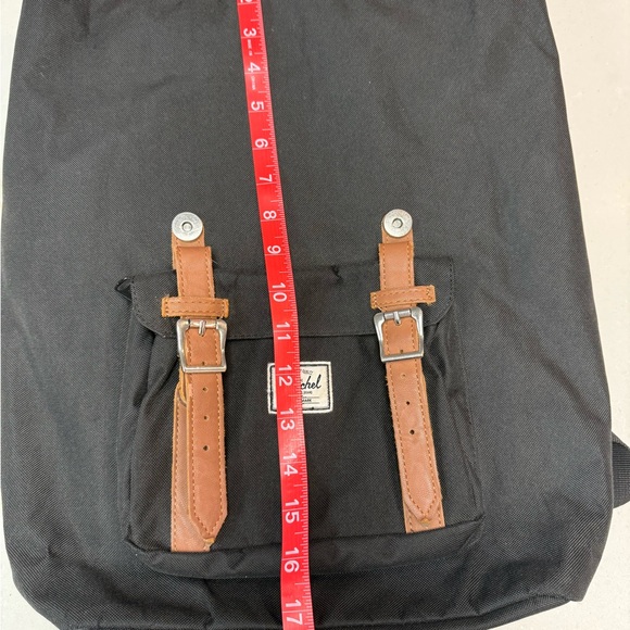 HERSCHEL Black Backpack 🎒 Red Stripe Interior with Computer pocket - Picture 10 of 12
